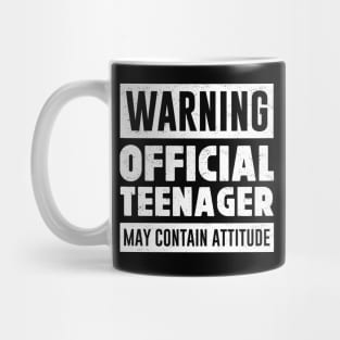 Warning Official Teenager May Contain Attitude Funny Mug